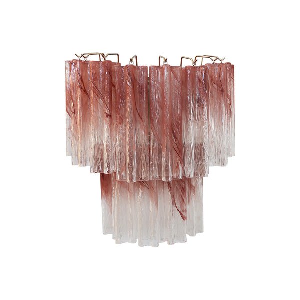 Pink Murano Glass Tube Wall Sconces