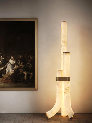 Piped Alabaster Floor Lamp