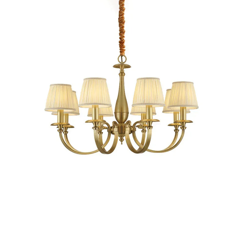 Pleated Brass Chandelier | Korewolamp
