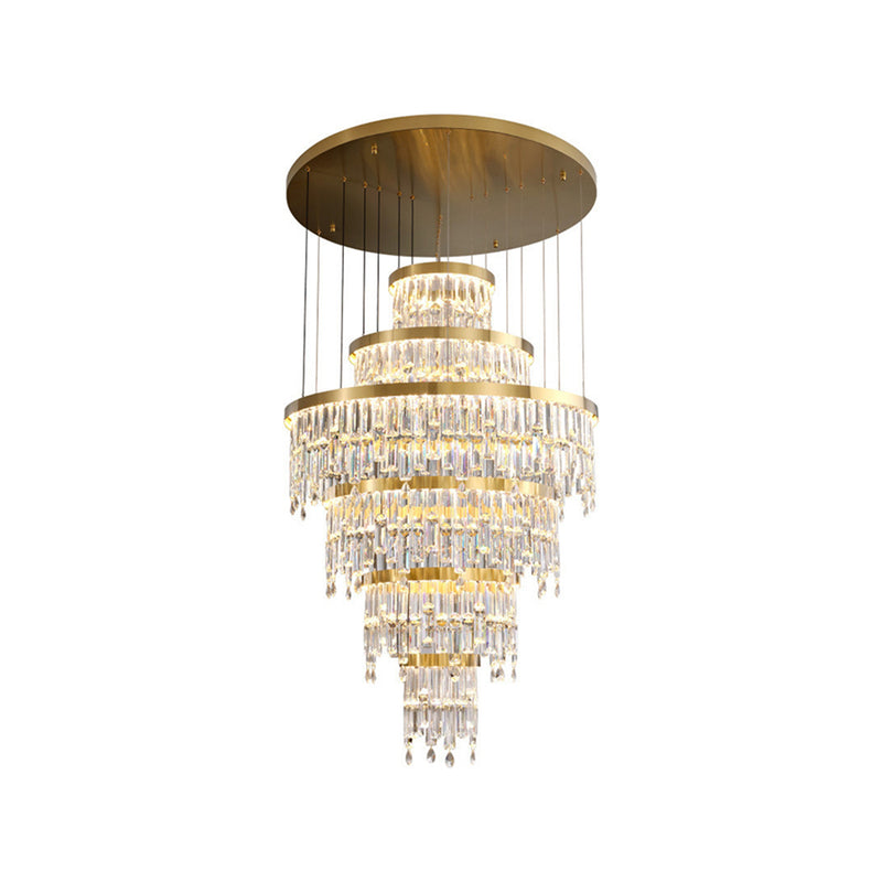 Prazzo Ring Staircase Crystal Chandelier | Korewolamp