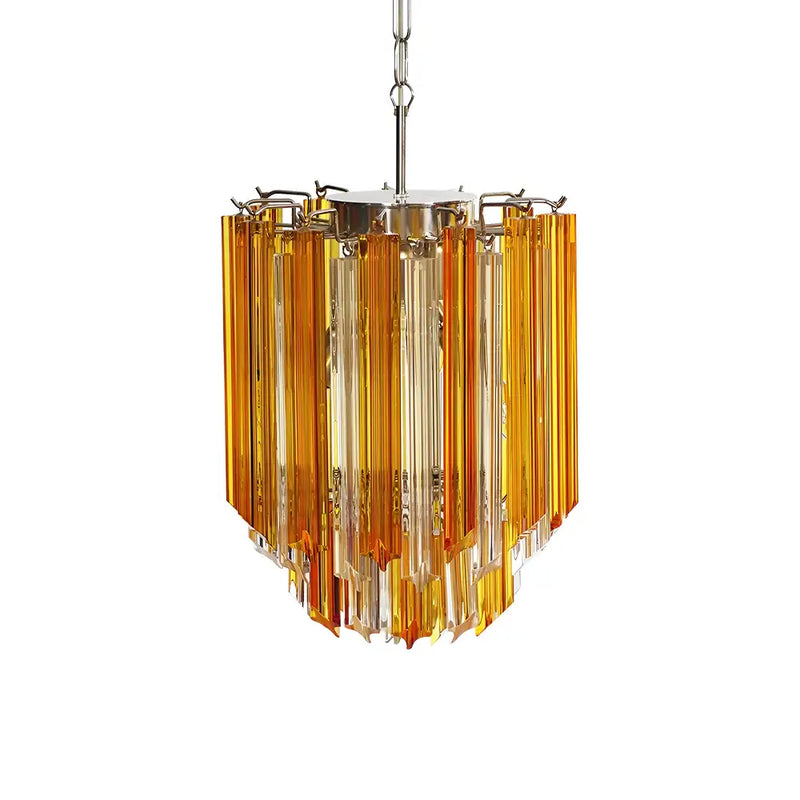 Quadriedri Murano Prisms Amber Transparent Chandelier | Korewolamp