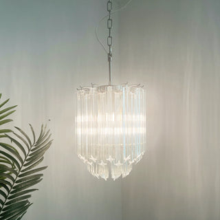 Quadriedri Murano Prisms Transparant Chandelier