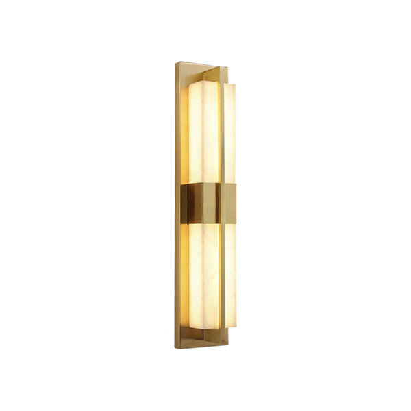 Rectangular Alabaster Modern Brass Wall Sconce