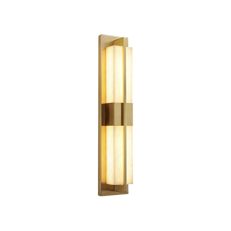 Rectangular Alabaster Modern Brass Wall Sconce | Korewolamp