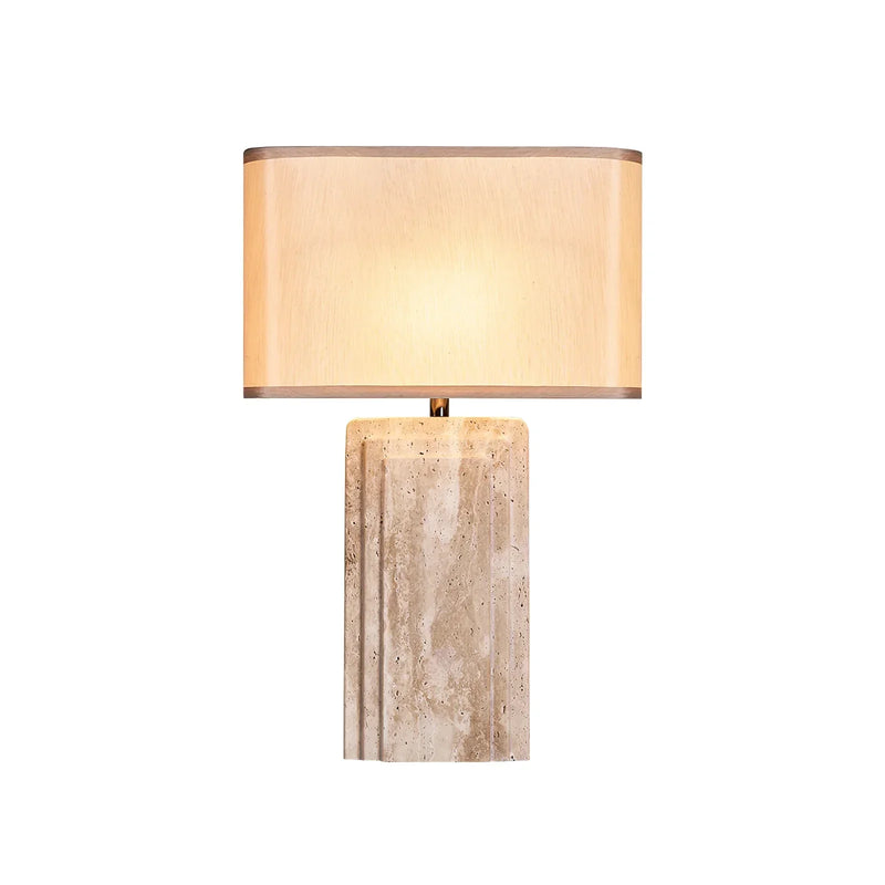 Rectangular Arco Travertine Table Lamp | Korewolamp