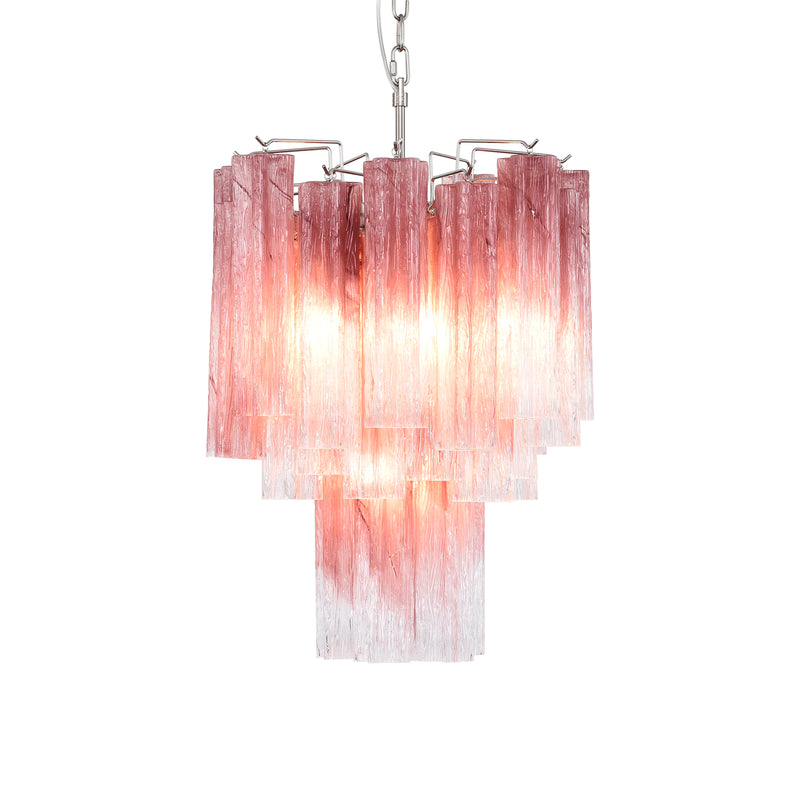 Gradient Red Murano Glass Tube Chandelier | Korewolamp