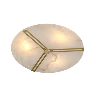 Round Copper Alabaster Ceiling Light