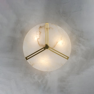 Round Copper Alabaster Ceiling Light