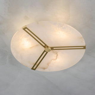 Round Copper Alabaster Ceiling Light