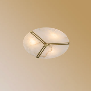 Round Copper Alabaster Ceiling Light