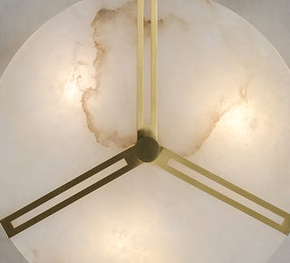 Round Copper Alabaster Ceiling Light