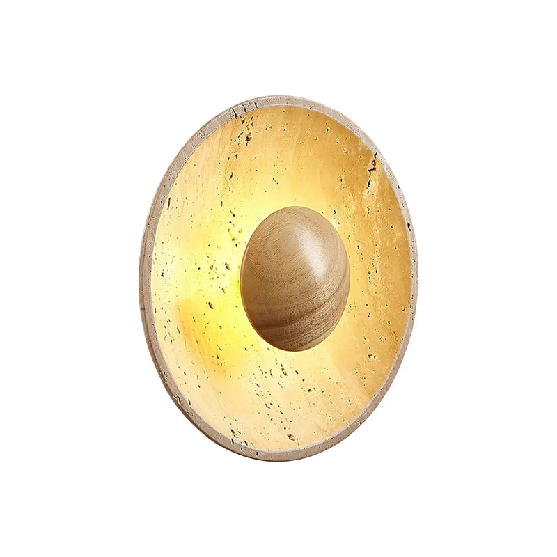 Round Halo Travertine Wall Lamp | Korewolamp