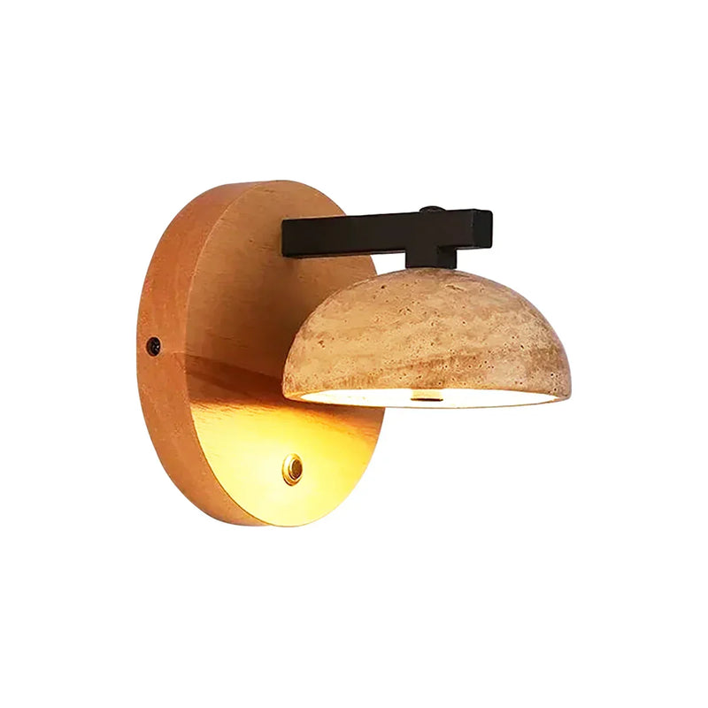 Round Hemispherical Travertine Wall Light | Korewolamp