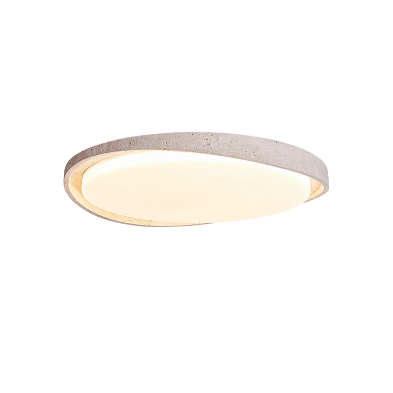 Round Lumen Arc Travertine Ceiling Light | Korewolamp