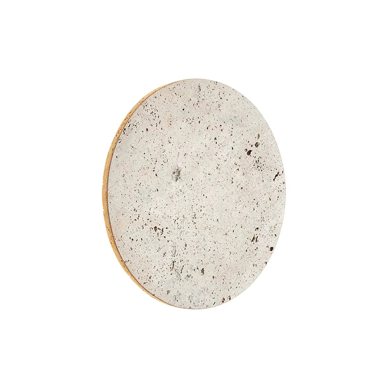 Round Natural Travertine Wall Lamp | Korewolamp