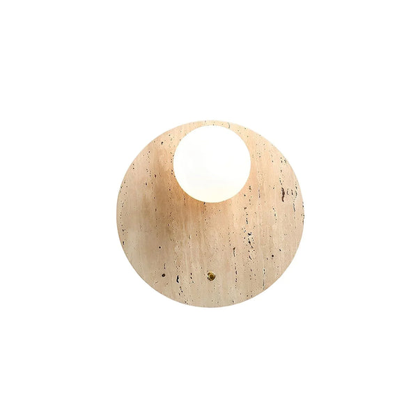 Round Oval Travertine Wall Lamp