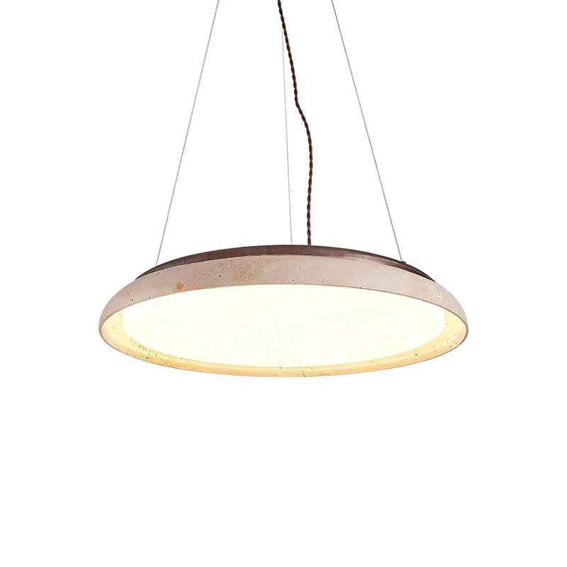 Round Piedra Travertine Pendant Lamp | Korewolamp