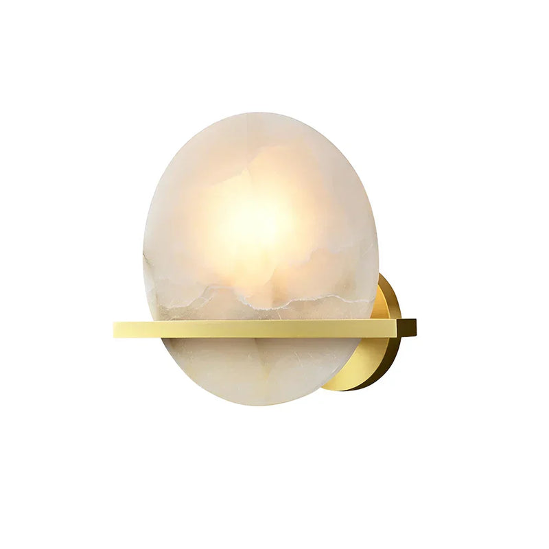 Round Savion Alabaster Wall Lamp | Korewolamp