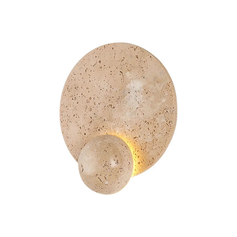 Round Travertine Disc Wall Lamp | Korewolamp