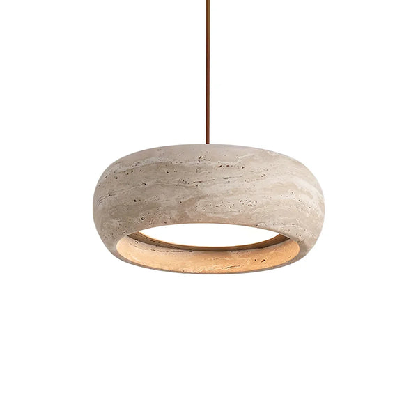 Round Travertine Drum Pendant Lamp | Korewolamp