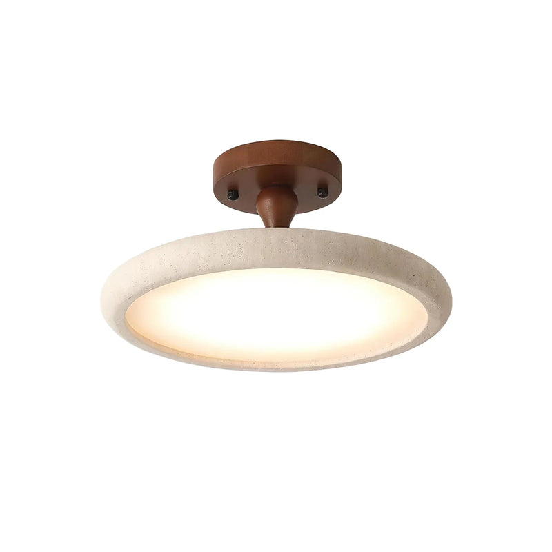 Round Travertine Kelva Ceiling Light | Korewolamp