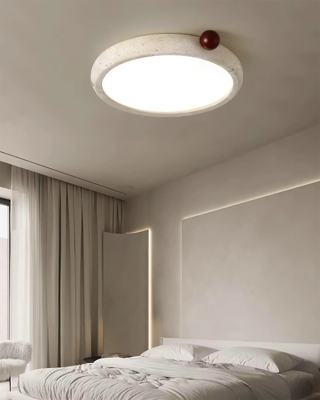 Round Travertine Metra Ceiling Light | korewo Lamp – korewolamp