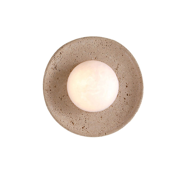 Round Travertine Wall Lamp