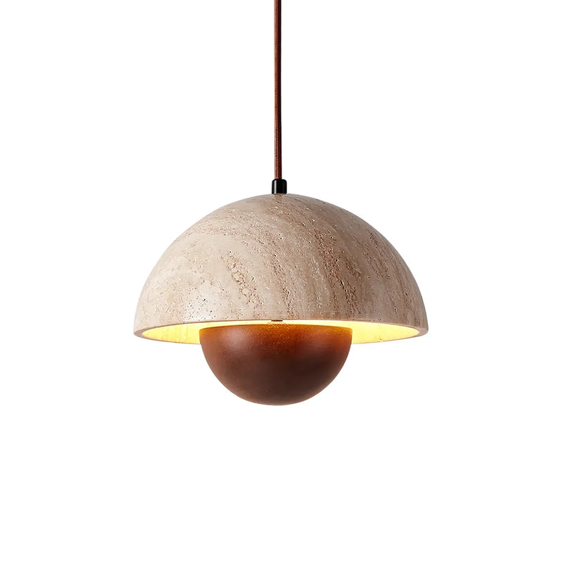 Semicircular Bud Travertine Pendant Lamp | Korewolamp