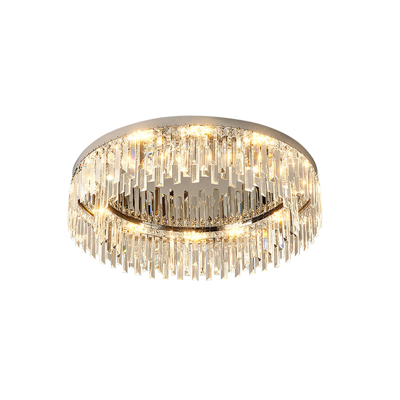 Silver Round Crystal Ceiling Lamp | Korewolamp