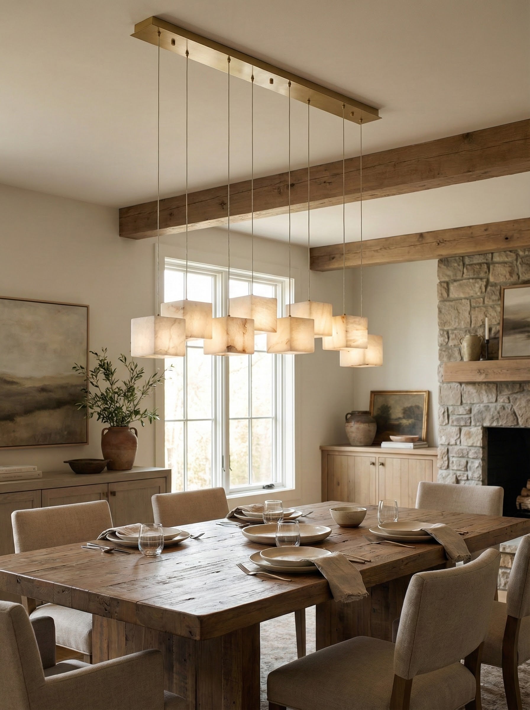 Simple Alabaster Box chandelier | korewo Lamp – korewolamp