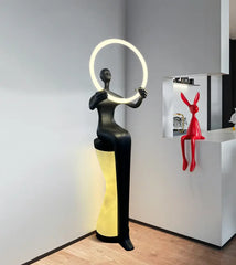 Sitting Man Statue Floor Lamp