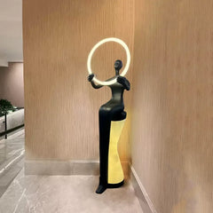 Sitting Man Statue Floor Lamp