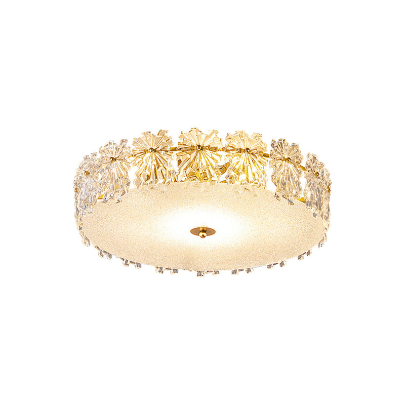 Snowflake Round Glass Ceiling Lamp | Korewolamp