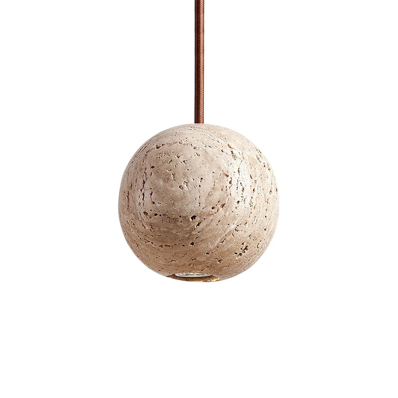 Spherical Cassia Travertine Pendant Light | Korewolamp