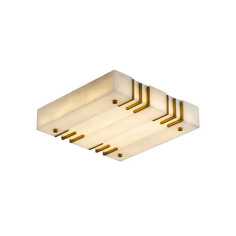 Square Alabaster Gold Ceiling Lamp | Korewolamp