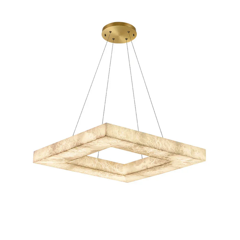 Square Modern Alabaster Chandelier | Korewolamp