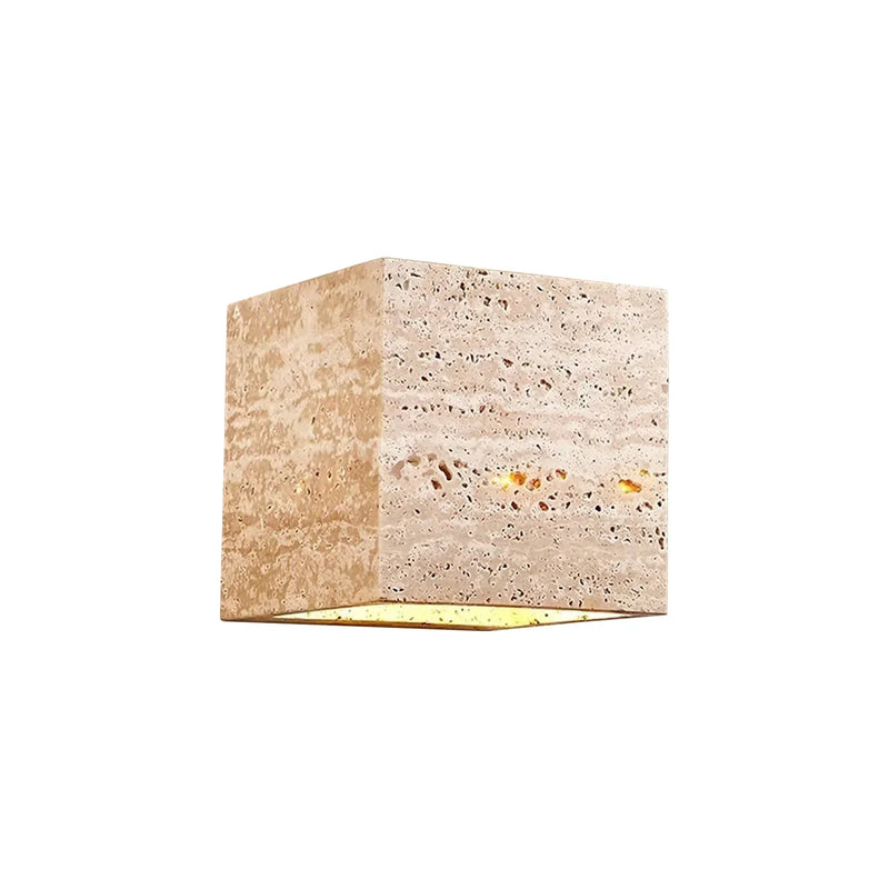 Square Rectangular Travertine Wall Lamp | Korewolamp