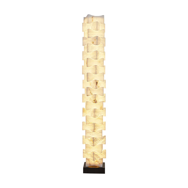 Stacked Alabaster Squares Floor Lamp