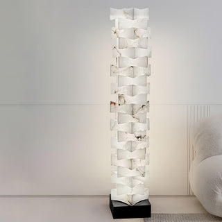 Stacked Alabaster Squares Floor Lamp