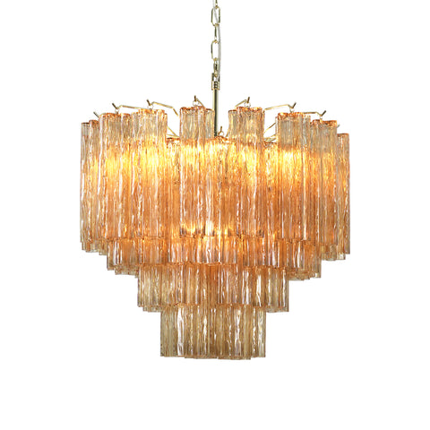 Star Shaped Tube Amber Glass Chandelier | Korewolamp