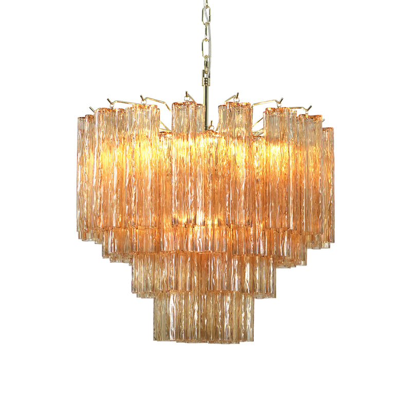 Star Shaped Tube Amber Glass Chandelier | Korewolamp