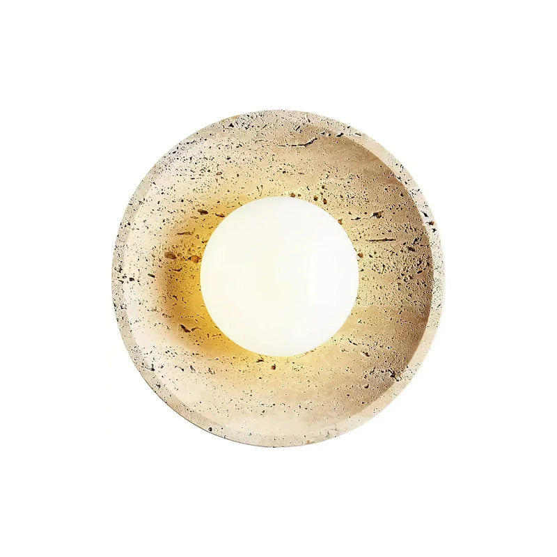 Stone Lunar Eclipse Travertine Wall Light | Korewolamp