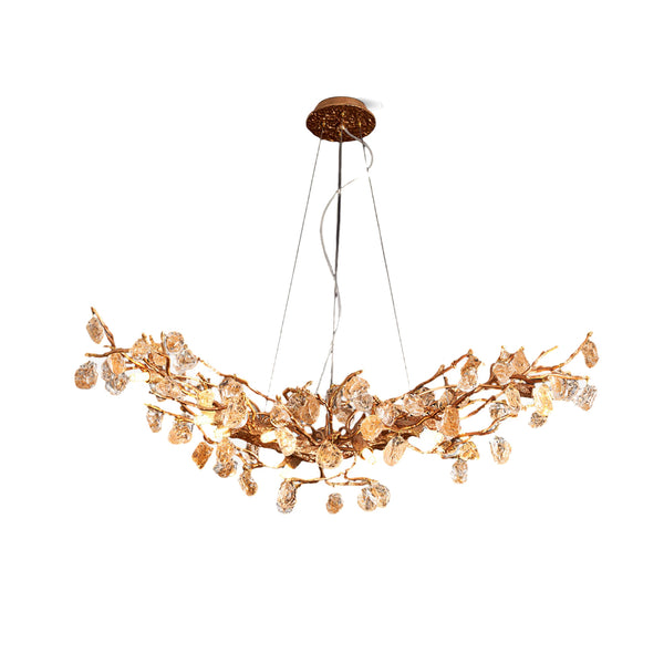 Stone Crystal Brass Chandelier