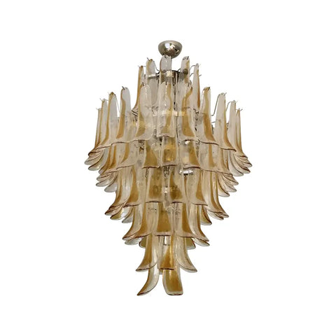 Stunning Murano Amber Glass Petals Chandelier | Korewolamp