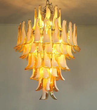 Stunning Murano Caramel Glass Petals Chandelier