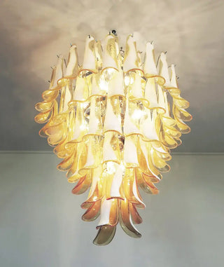 Stunning Murano Caramel Glass Petals Chandelier