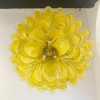 Stunning Murano Caramel Glass Petals Chandelier