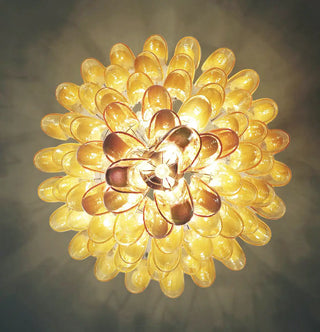 Stunning Murano Caramel Glass Petals Chandelier