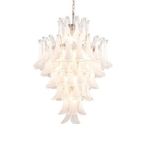 Stunning Murano White Glass Petals Chandelier | Korewolamp