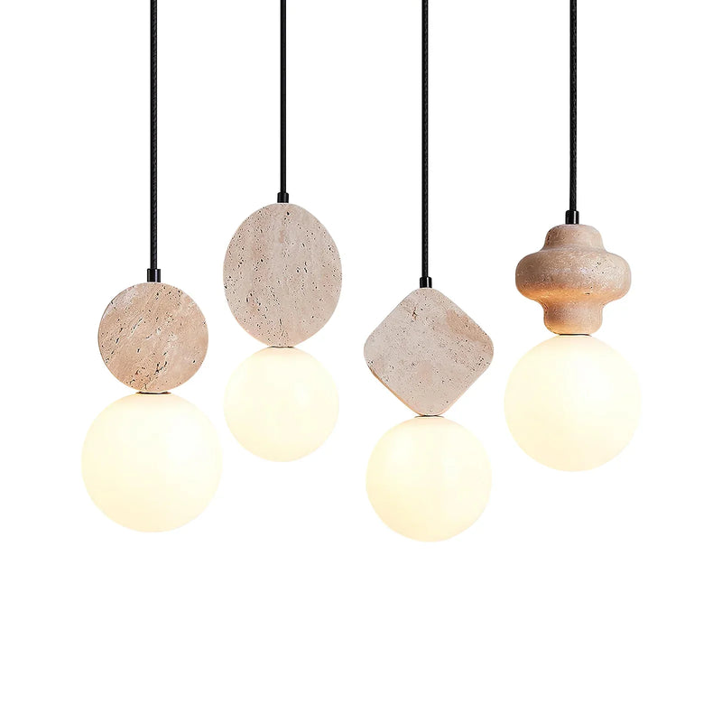 Travertine Cenari Sculpture Pendant Lamp | Korewolamp
